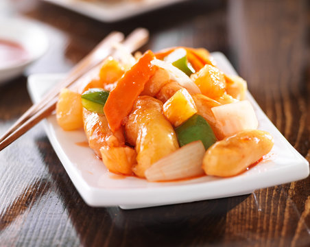 sweet and sour chicken chinese dish