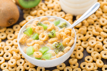 Bowl of honey corn rings