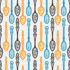 Spoons seamless pattern