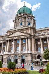 Obraz premium Budapest, Buda Castle or Royal Palace with horse statue, Hungary