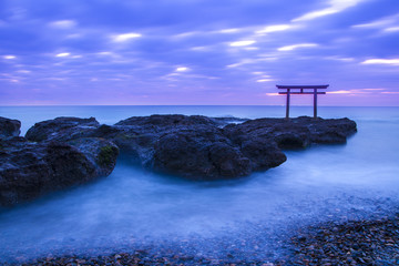 Panele Szklane  Kamiiso-no-Torii o świcie, Ibaragi, Japonia