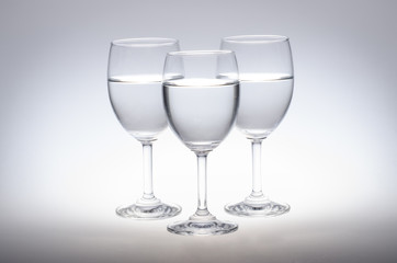 Glasses of Water on white background
