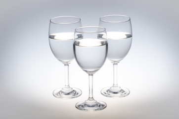 Glasses of Water on white background