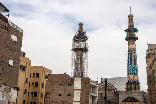 Minarets Of Holy Shrine Of Imam Reza, Mashhad, Iran