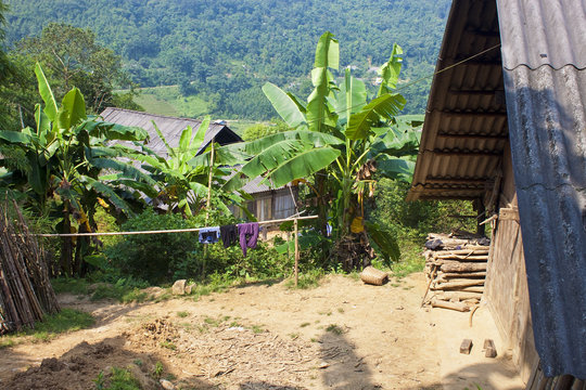 Village in mountains near Sapa, Vietnam