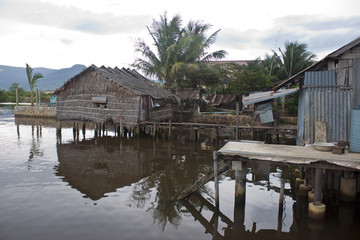Fototapeta premium Stilt houses in Kampot, Cambodia