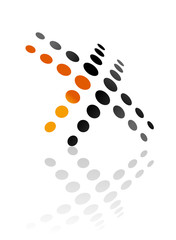 Abstract design of a cross symbol with angled perspective