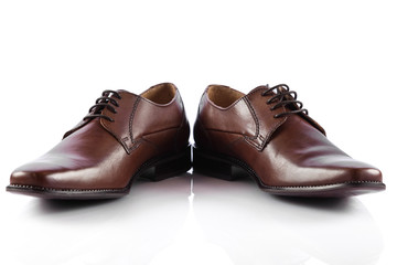 Male shoes.  man's  shoes isolated on white background