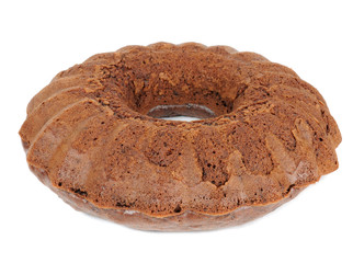 Homemade Chocolate Cake Isolated on White Background