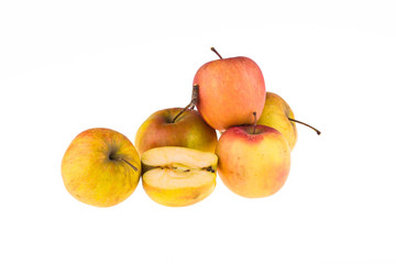 Apples on a white background.