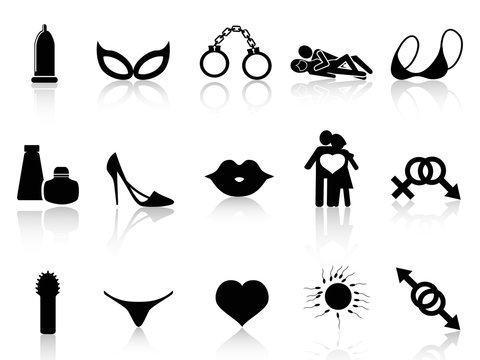 black sex icons set