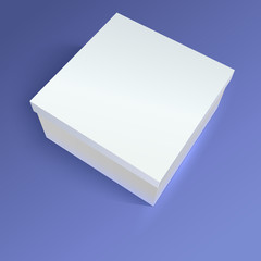 Close up carton box on colored background