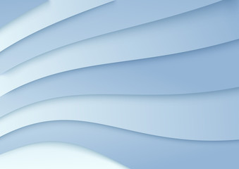 Wavy background in blue color - template
