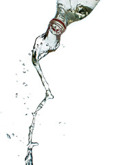 Plastic bottle pouring water