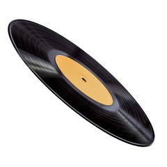Vinyl record with yellow label