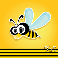 vector bee icon. cartoon cute bright baby bee.