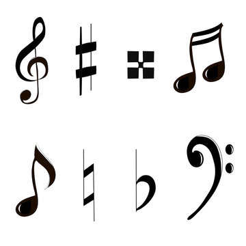Icons set music note