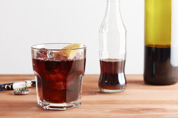 Kalimotxo wine and cola mixture glass