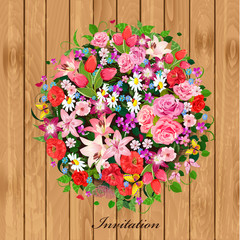 Round floral ornament for your design