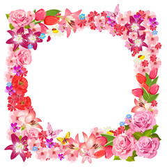 Obraz na płótnie Canvas Frame of beauty floral for you design