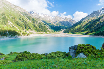 Spectacular scenic Big Almaty Lake , Mountains, Kazakhstan