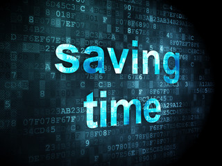 Obraz premium Timeline concept: Saving Time on digital background