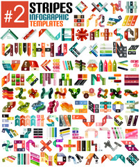 Obraz na płótnie Canvas Huge set of stripe infographic templates #2