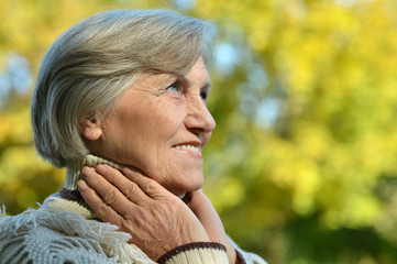 Woman in autumn park