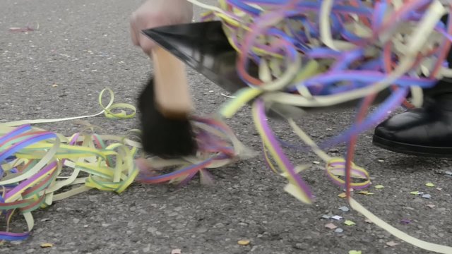 after party - woman cleaning the ground