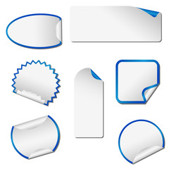 Grey adhesive peeling stickers with blue margins
