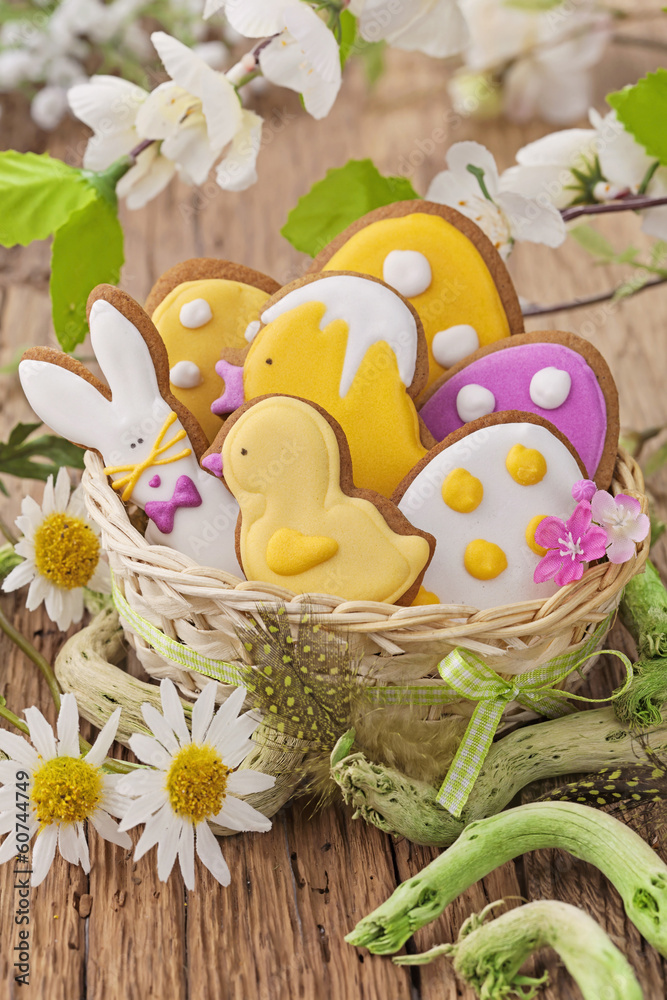 Poster colorful easter cookies