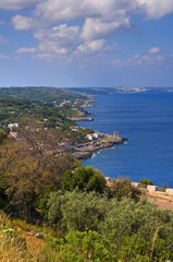 Fototapeta na wymiar Panoramiczny widok Tiggiano. Apulia. Włochy.