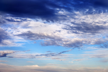 Sky with clouds at sunset
