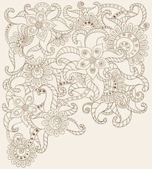 Fototapeta premium Vector floral decorative background.