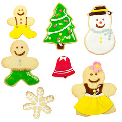 Gingerbread man isolated on white background. Christmas cookie ,