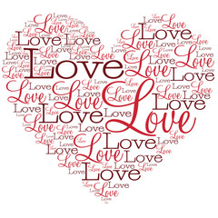 Heart made from words in vector format.