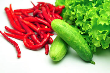 Fresh vegetables isolated on white