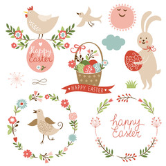 Happy easter graphic elements