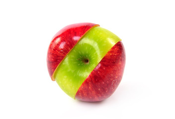 Red and green sliced apple