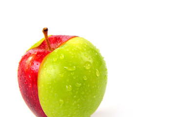 Red and green sliced apple