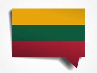 Lithuania flag paper 3d realistic speech bubble