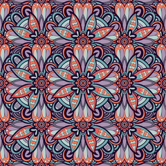 Seamless colored pattern with flowers