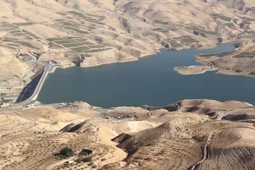 Papier Peint photo moyen-Orient Wadi el Mujib Dam and Lake, Jordan