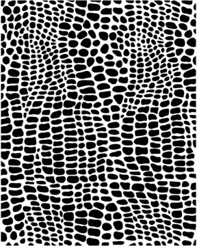 Vector illustration of alligator skin, black and white color