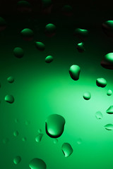 Green water drops