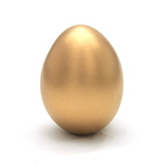 Golden egg isolated on white background