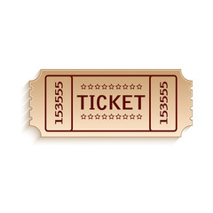 ticket out of cardboard on white background.vector
