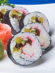 japanese cuisine. sushi on the background