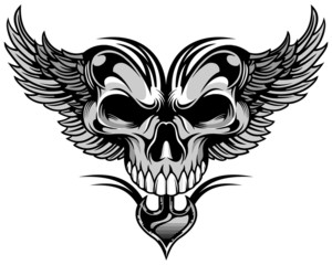 skull and wings