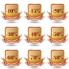 Discount label and sticker.